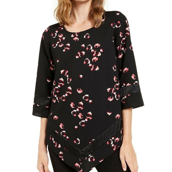 Alfani Charmeuse V-Hem Floating Geode Top Plus - Picture 1 of 6